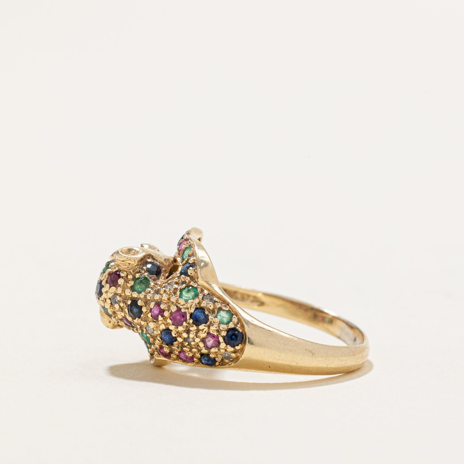 Multi Gemstone Panther Ring | 0.03ctw, | 0.50ctw | SZ 5.75