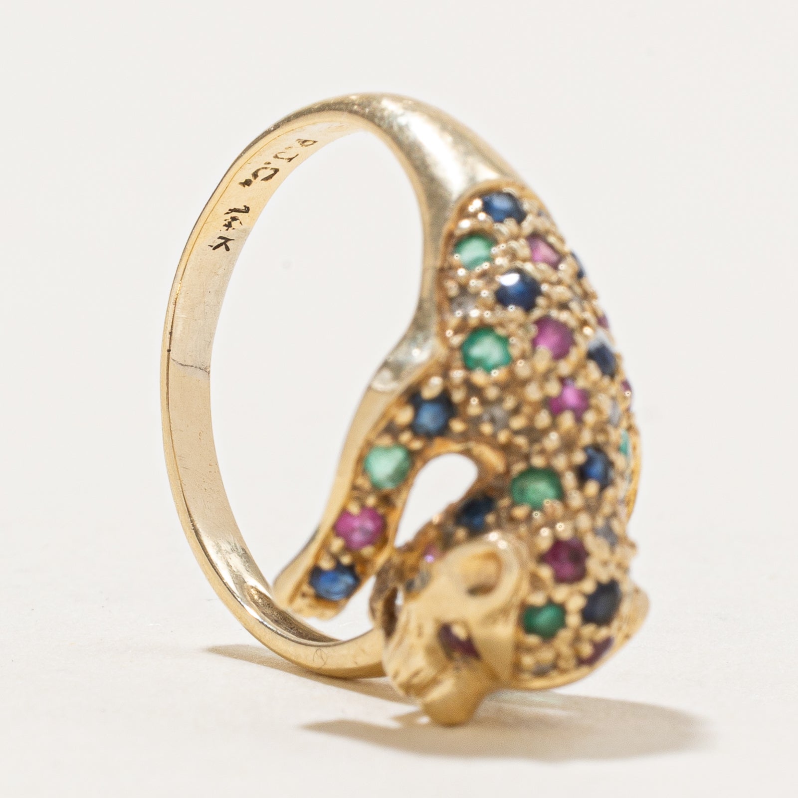 Multi Gemstone Panther Ring | 0.03ctw, | 0.50ctw | SZ 5.75