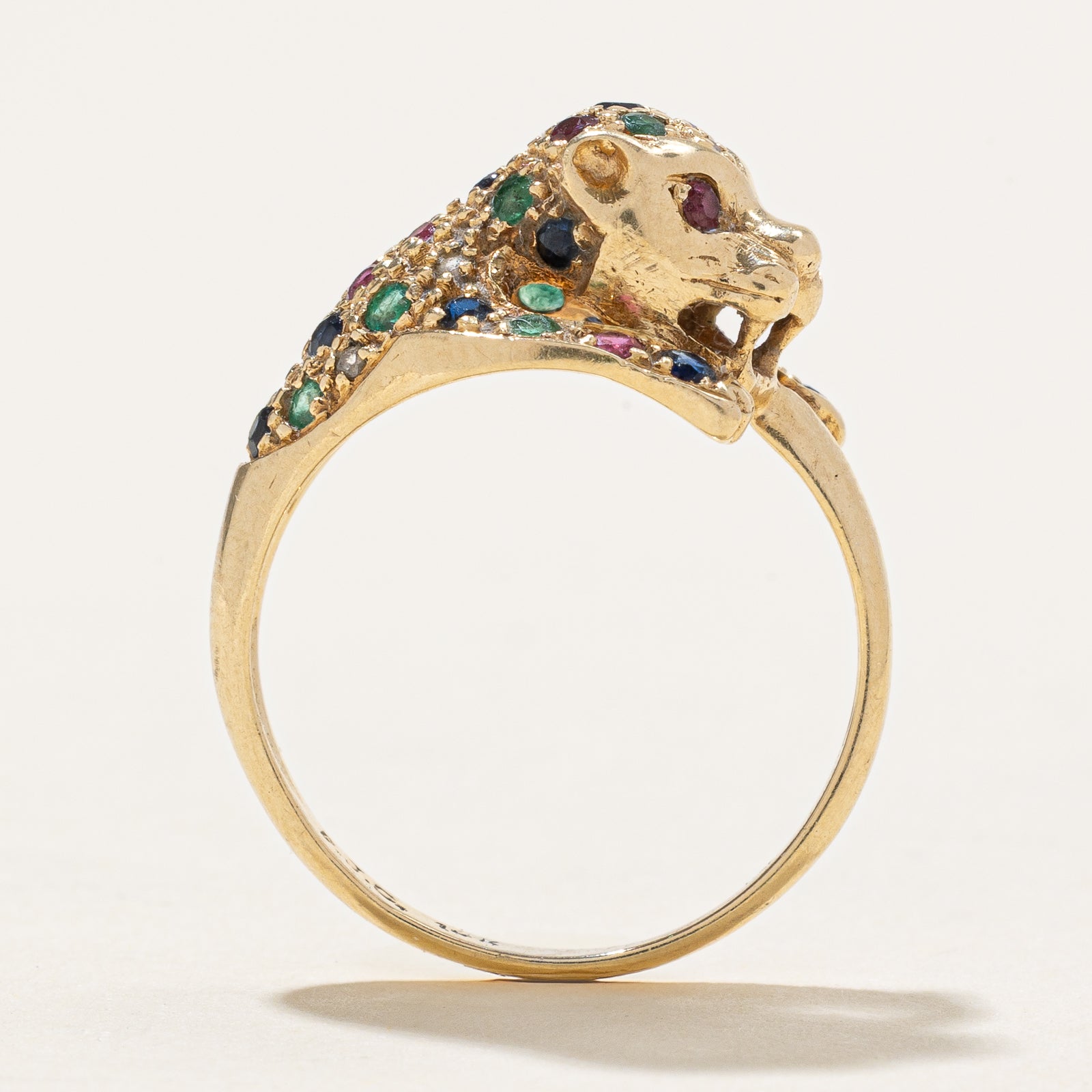 Multi Gemstone Panther Ring | 0.03ctw, | 0.50ctw | SZ 5.75
