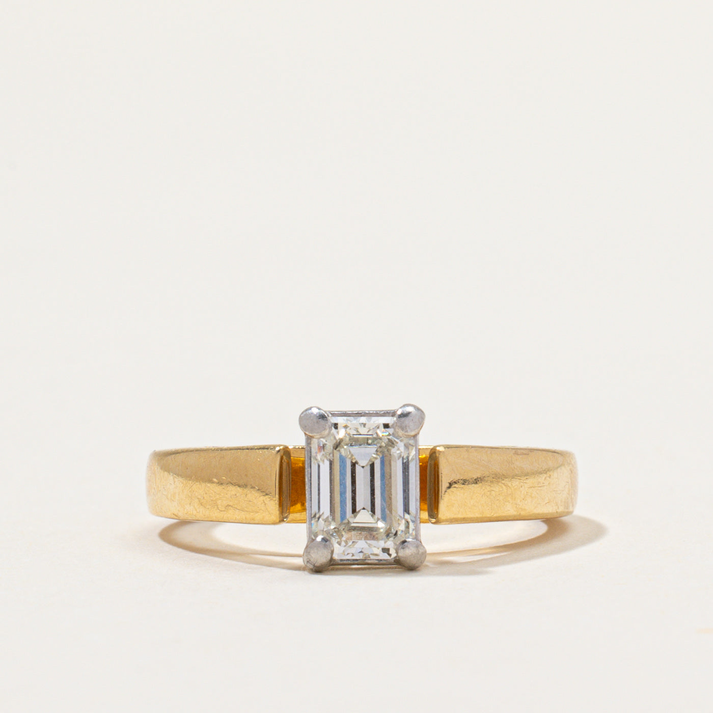 GIA Certified Emerald Cut Diamond Engagement Ring | 0.88ct VS1 I | SZ 5.25