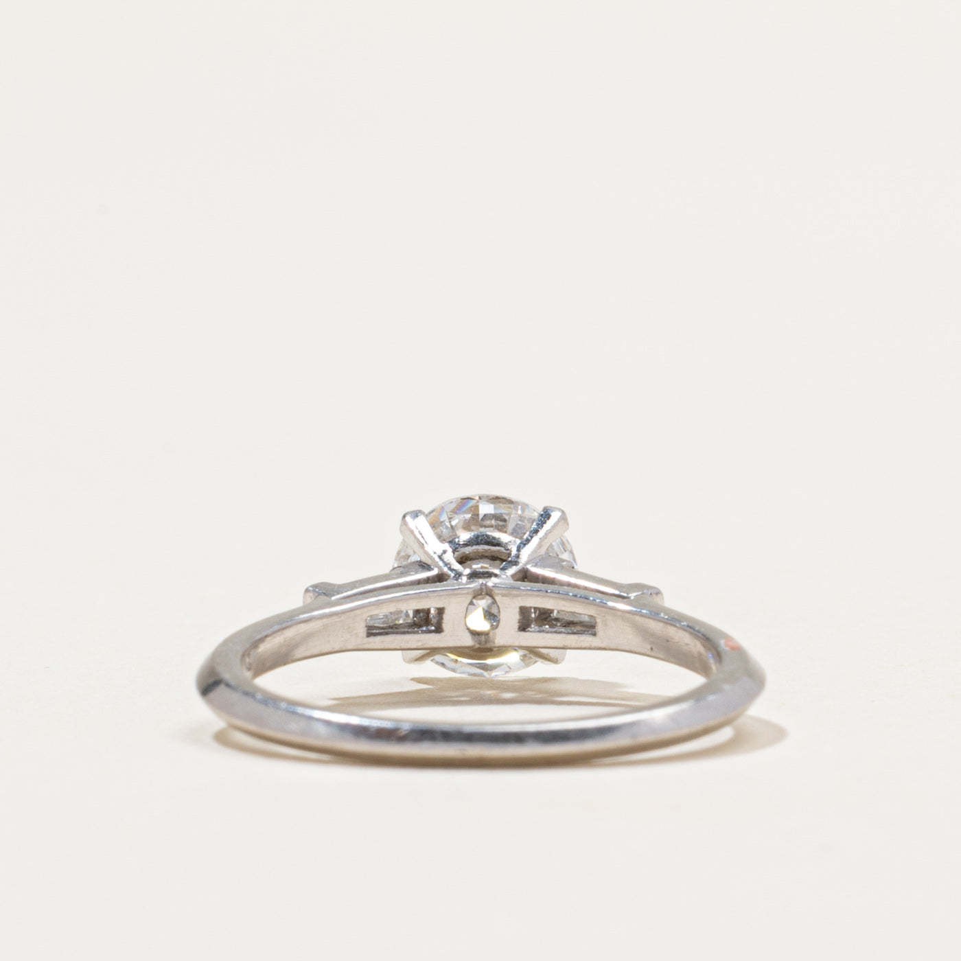 Platinum Diamond Engagement Ring | 1.00ct VS2 H, 0.14ctw | SZ 4.75
