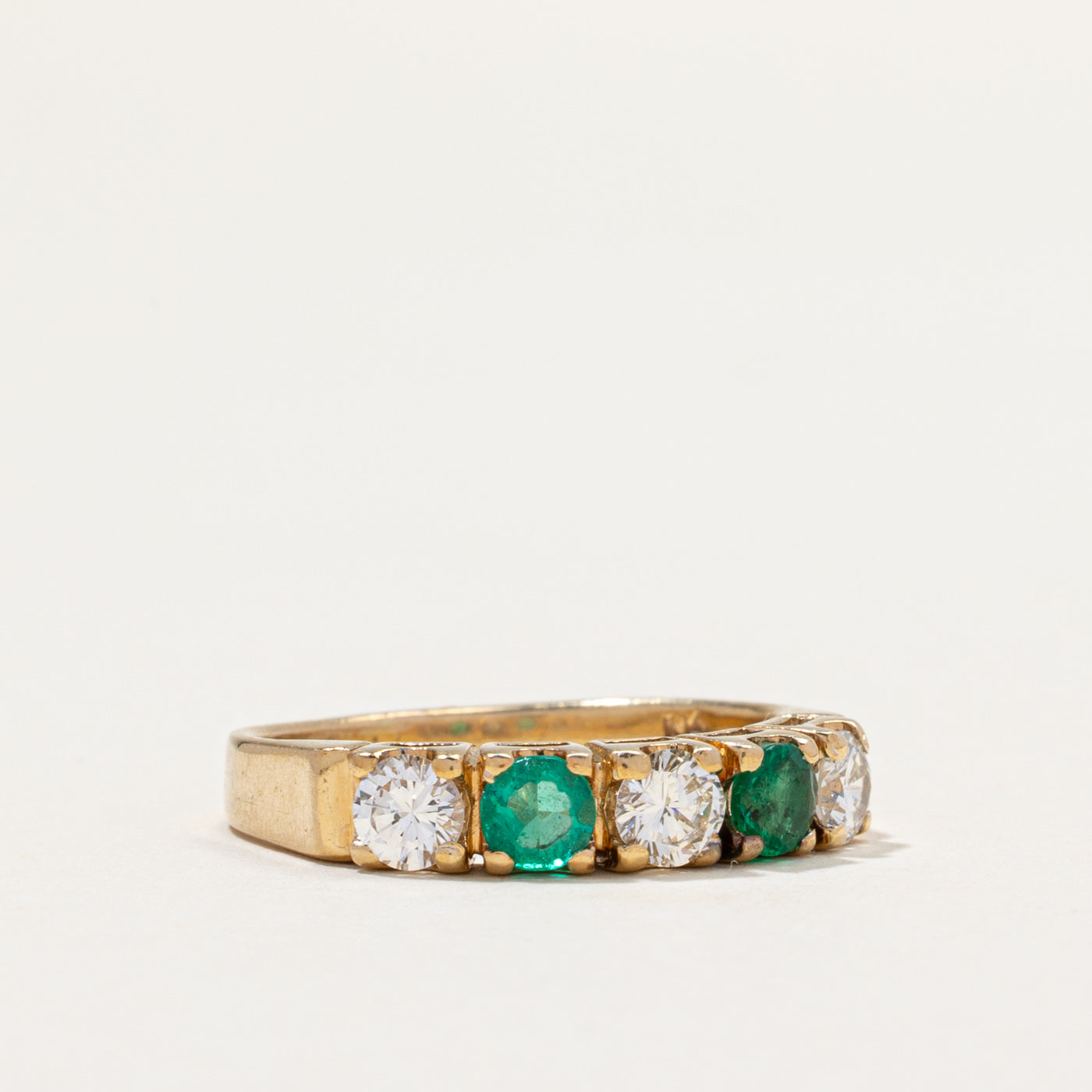 Five Stone Diamond & Emerald Ring | 0.54ctw | 0.36ctw | SZ 7