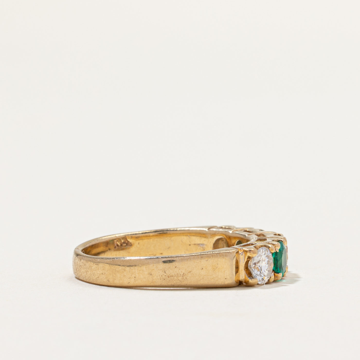 Five Stone Diamond & Emerald Ring | 0.54ctw | 0.36ctw | SZ 7