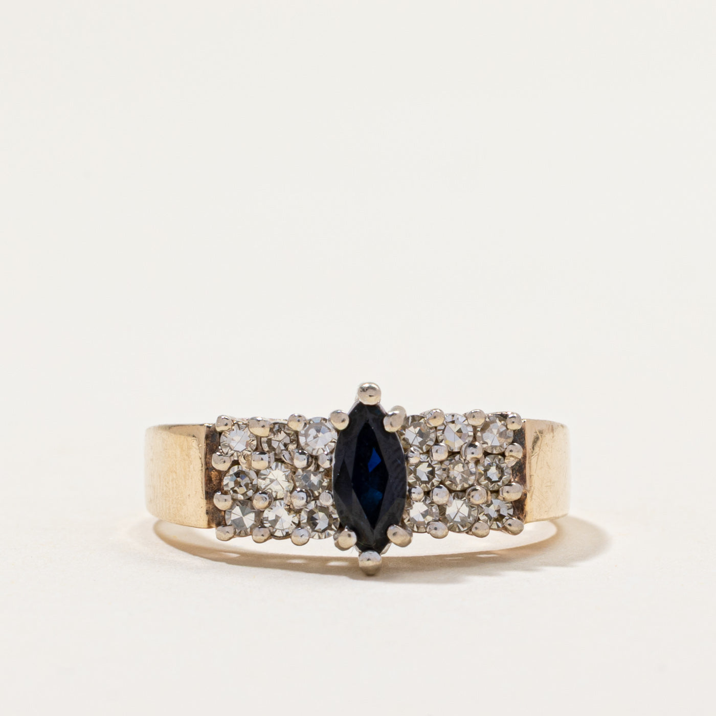 Marquise Cut Sapphire and Diamond Ring | 0.50ctw | 0.50ct | SZ 8