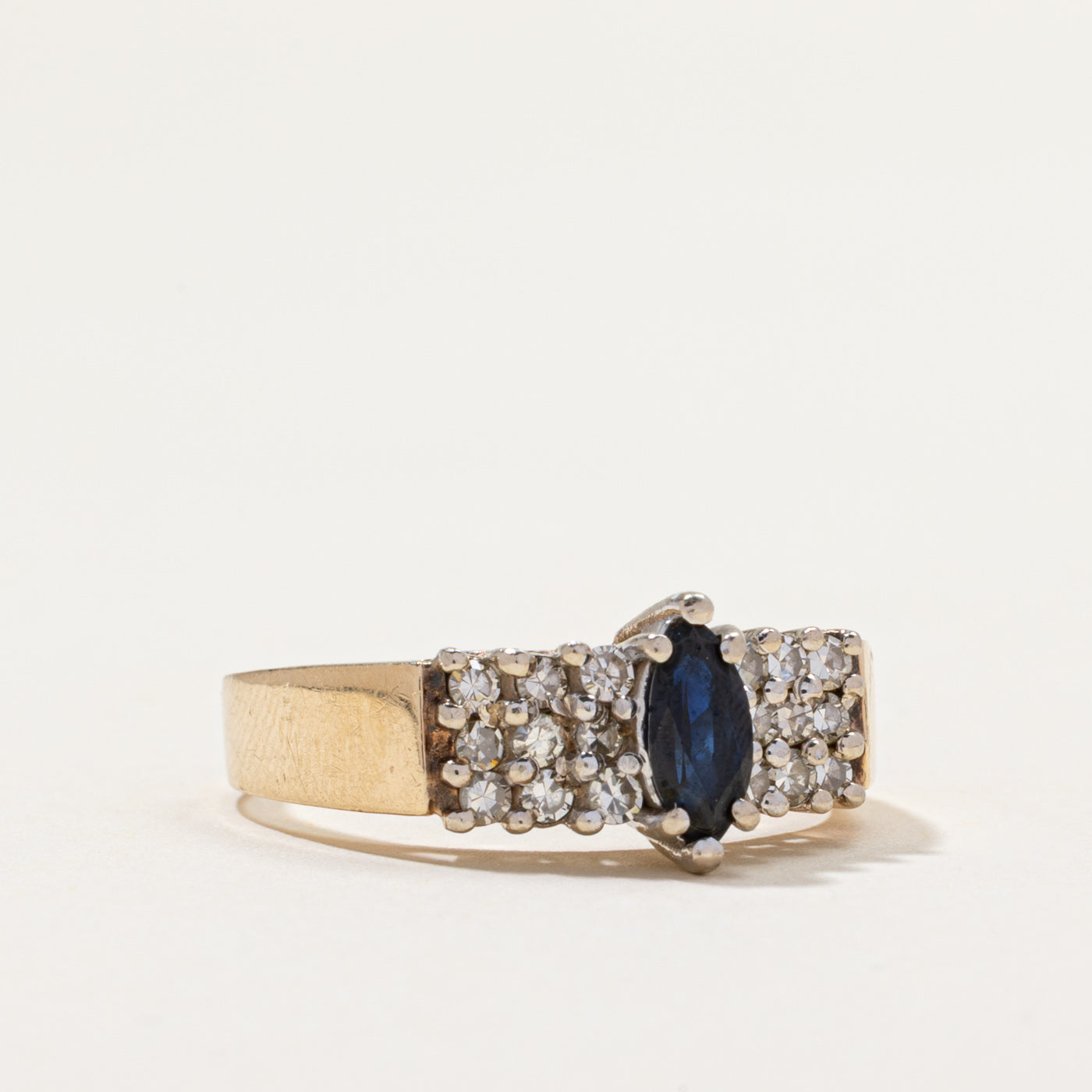 Marquise Cut Sapphire and Diamond Ring | 0.50ctw | 0.50ct | SZ 8