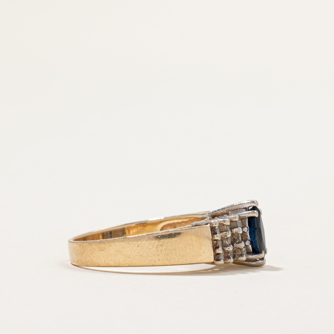 Marquise Cut Sapphire and Diamond Ring | 0.50ctw | 0.50ct | SZ 8