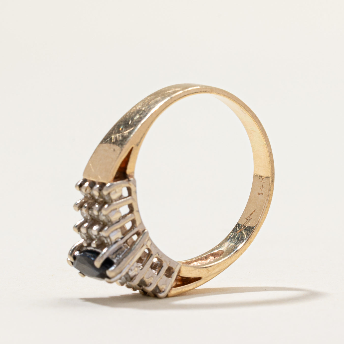 Marquise Cut Sapphire and Diamond Ring | 0.50ctw | 0.50ct | SZ 8