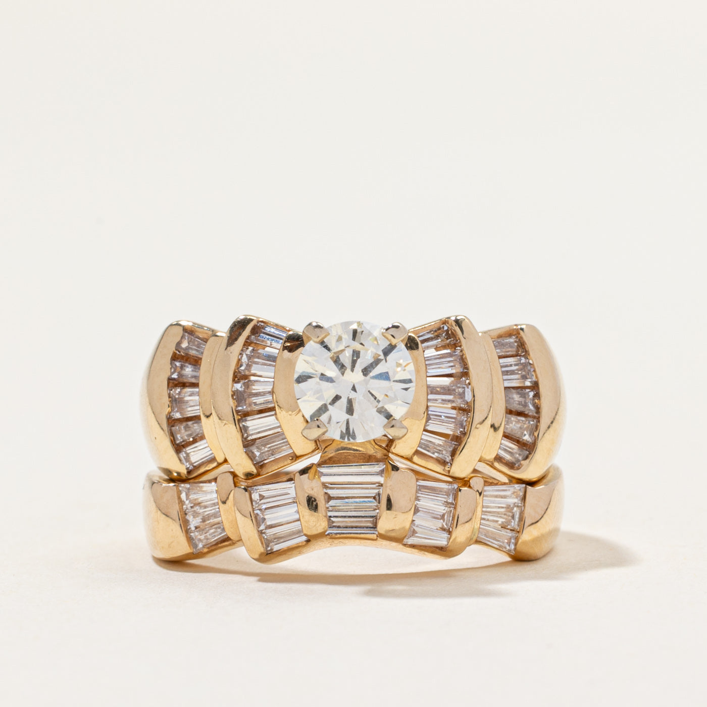 14k Diamond Wedding Ring Set | 1.52ctw | SZ 6.75