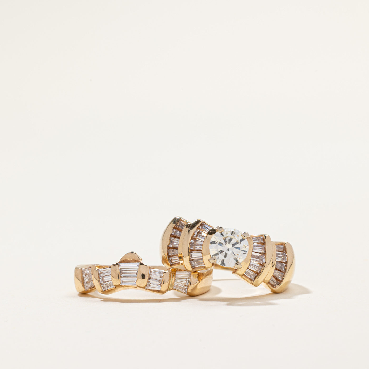 14k Diamond Wedding Ring Set | 1.52ctw | SZ 6.75