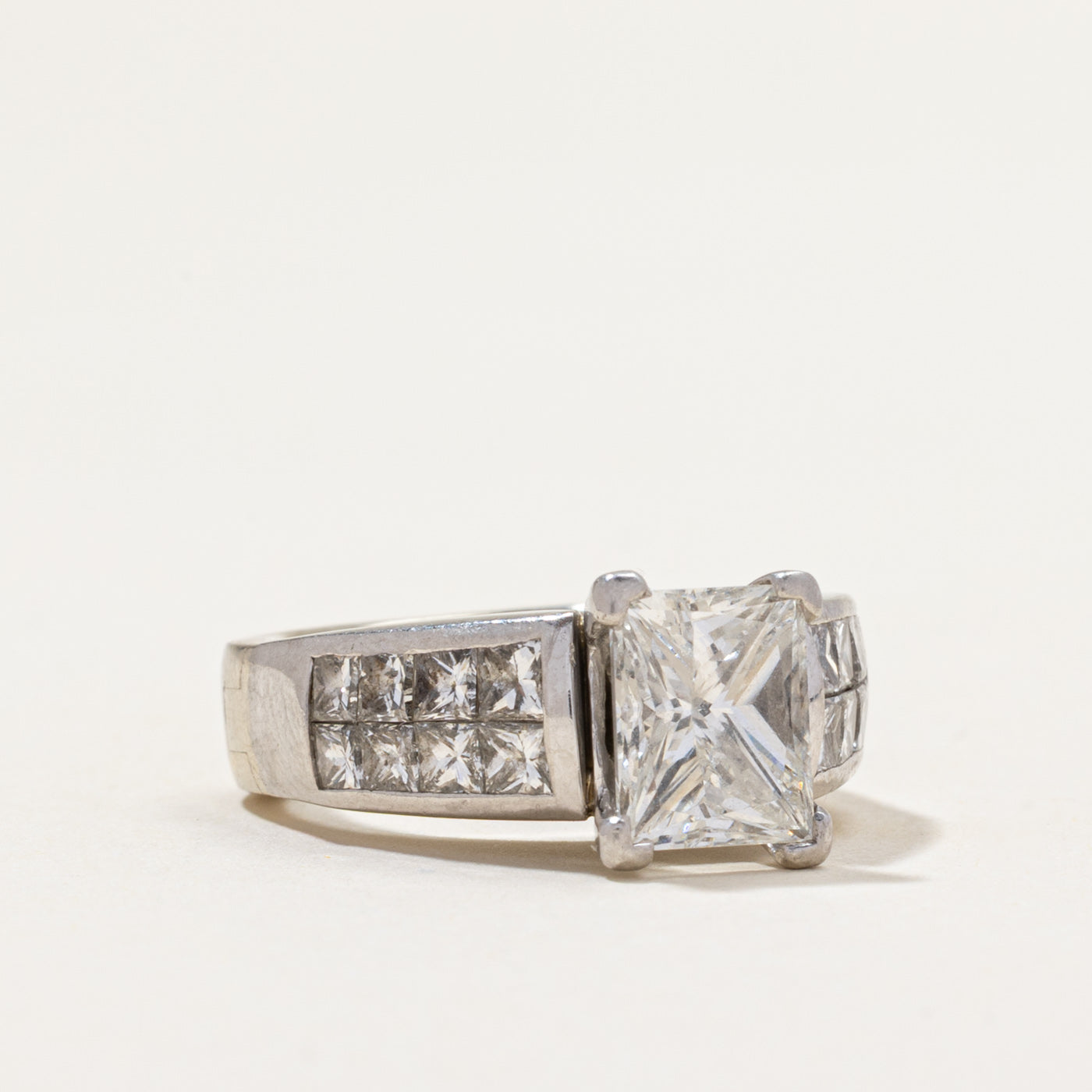 'Cliq' Princess Cut Diamond Hinge Engagement Ring | 3.25ctw | SZ 4