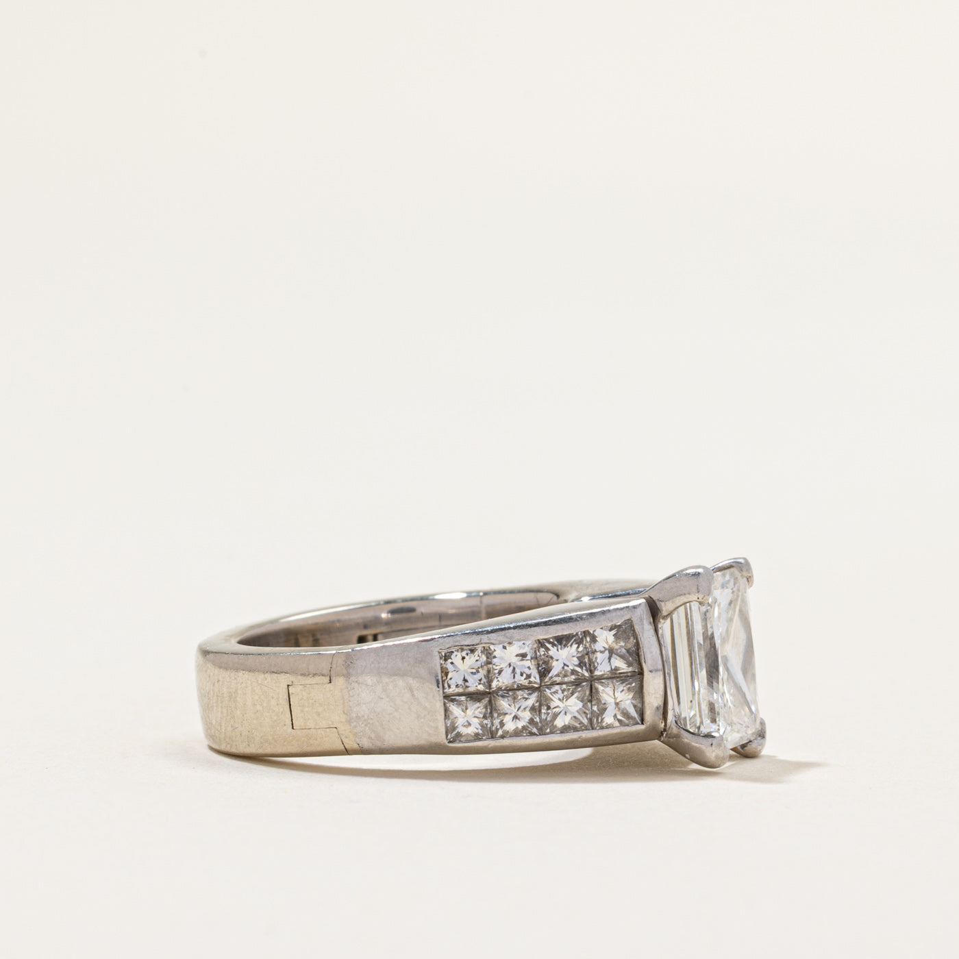 'Cliq' Princess Cut Diamond Hinge Engagement Ring | 3.25ctw | SZ 4