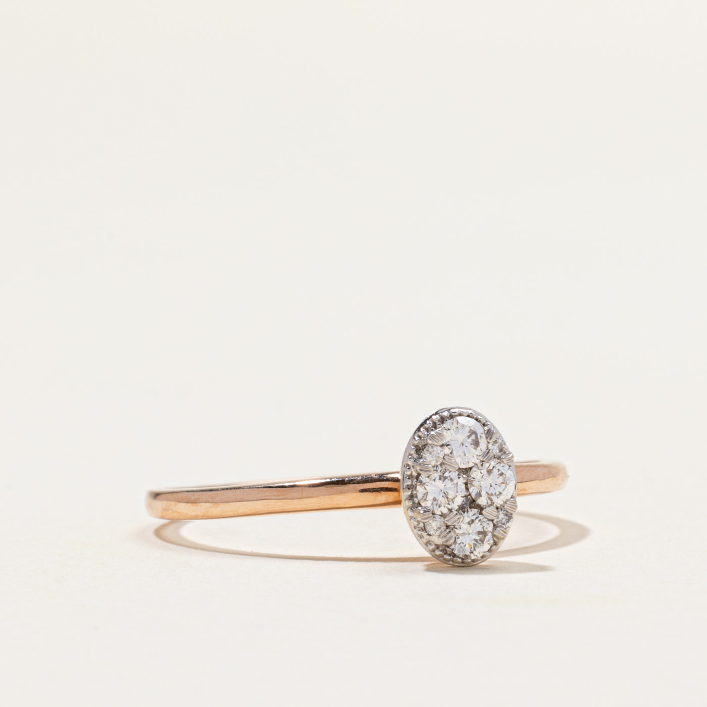 Rose Gold Diamond Oval Cluster Ring | 0.28ctw | SZ 10