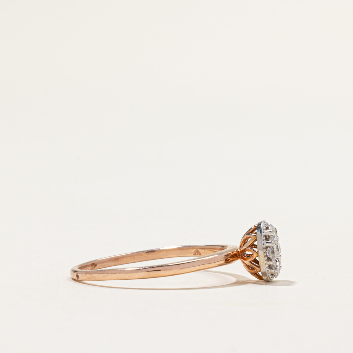 Rose Gold Diamond Oval Cluster Ring | 0.28ctw | SZ 10