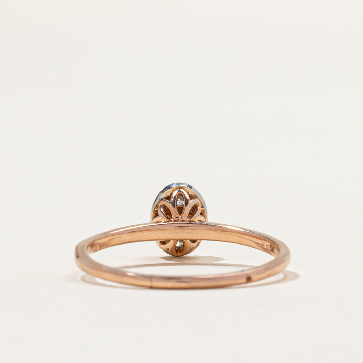 Rose Gold Diamond Oval Cluster Ring | 0.28ctw | SZ 10