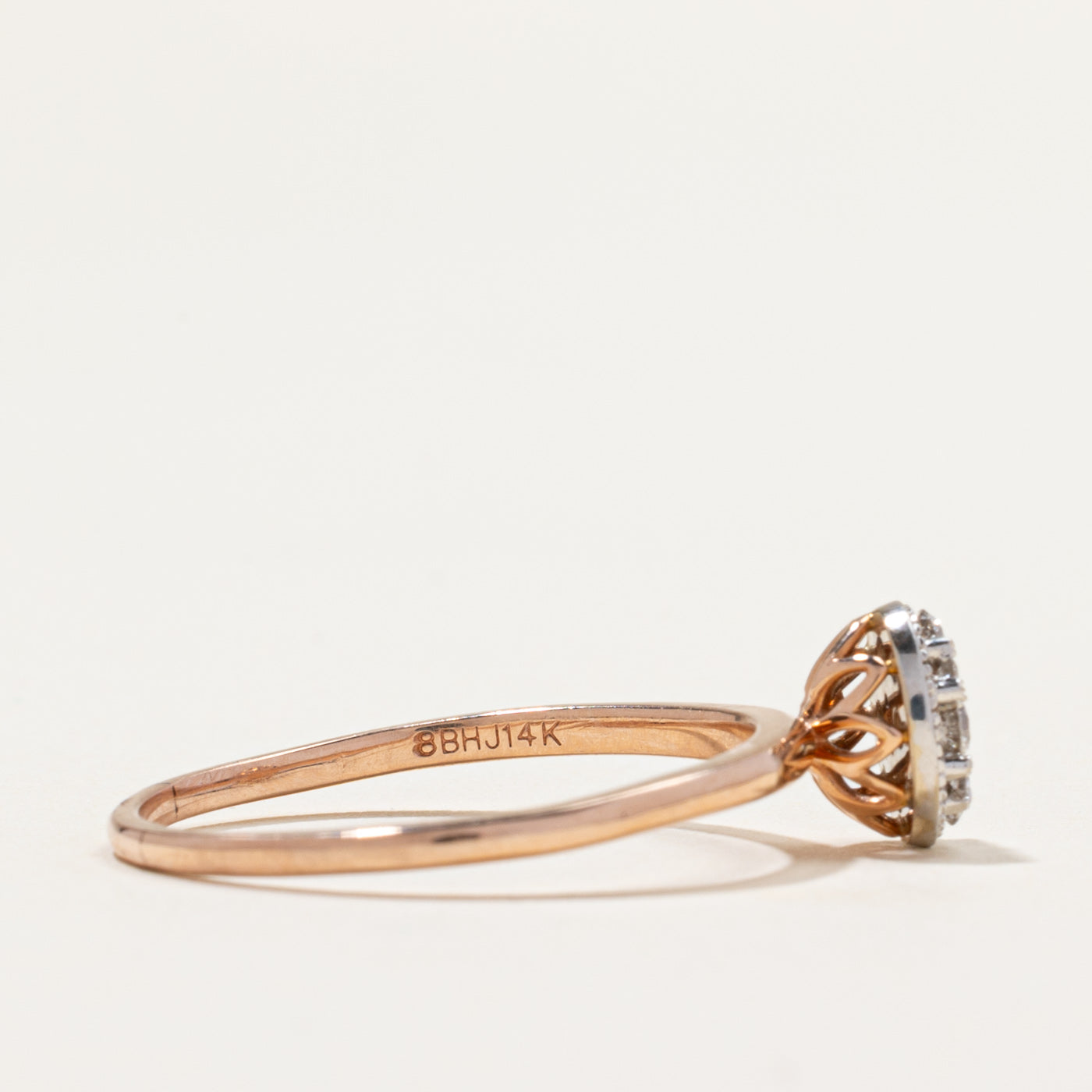 Rose Gold Diamond Oval Cluster Ring | 0.28ctw | SZ 10