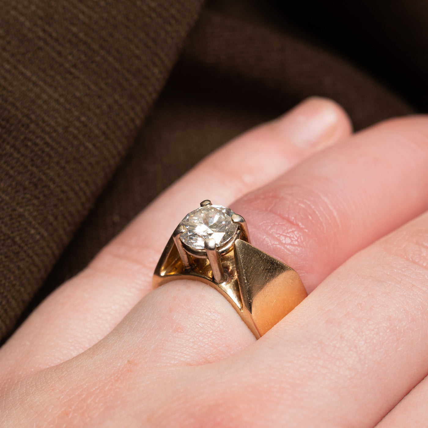 Solitaire Diamond Chunky Engagement Ring | 1.75ct SI1 H/I | SZ 5