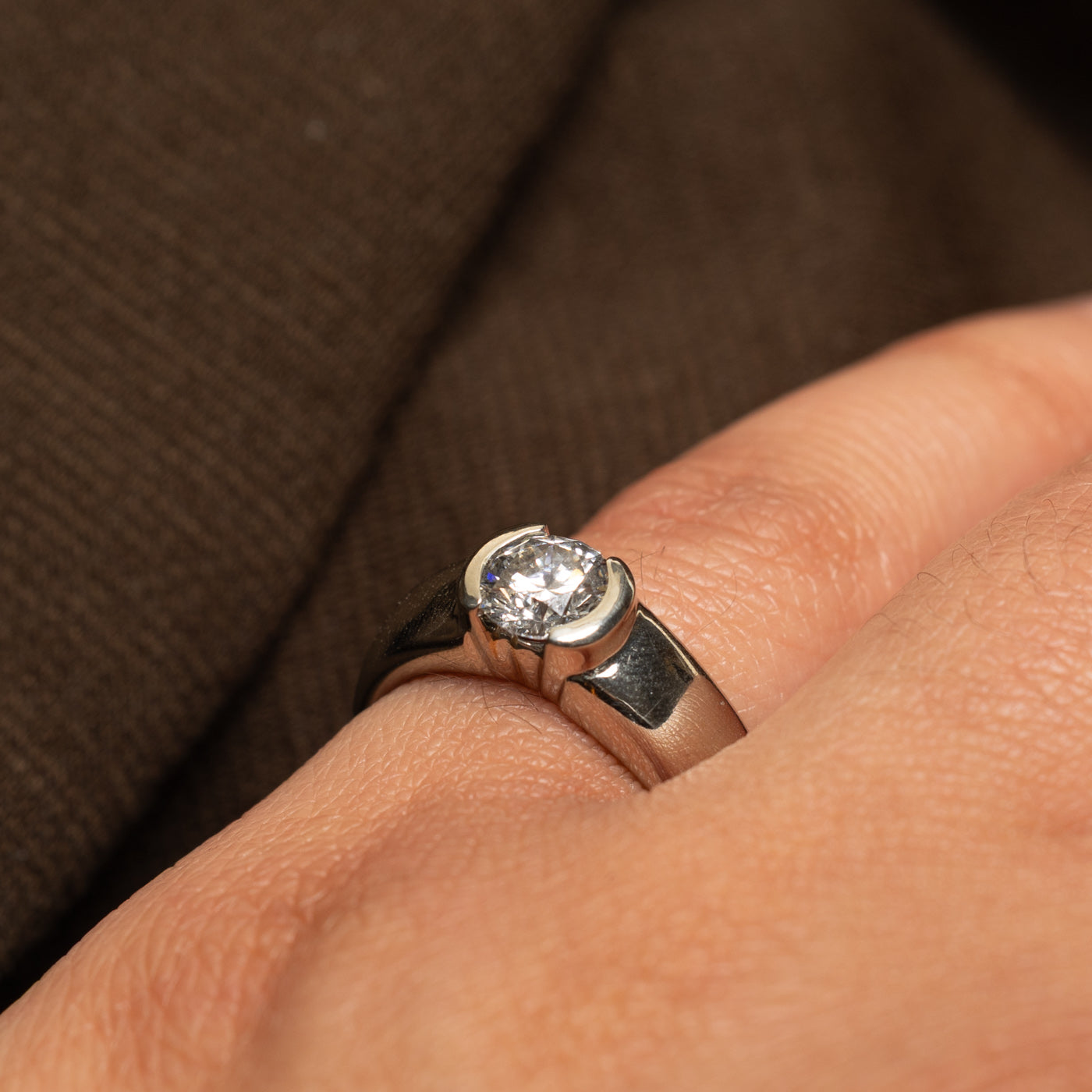 Canadian Semi Bezel Diamond Engagement Ring | 1.00ct SI1 F | SZ 5