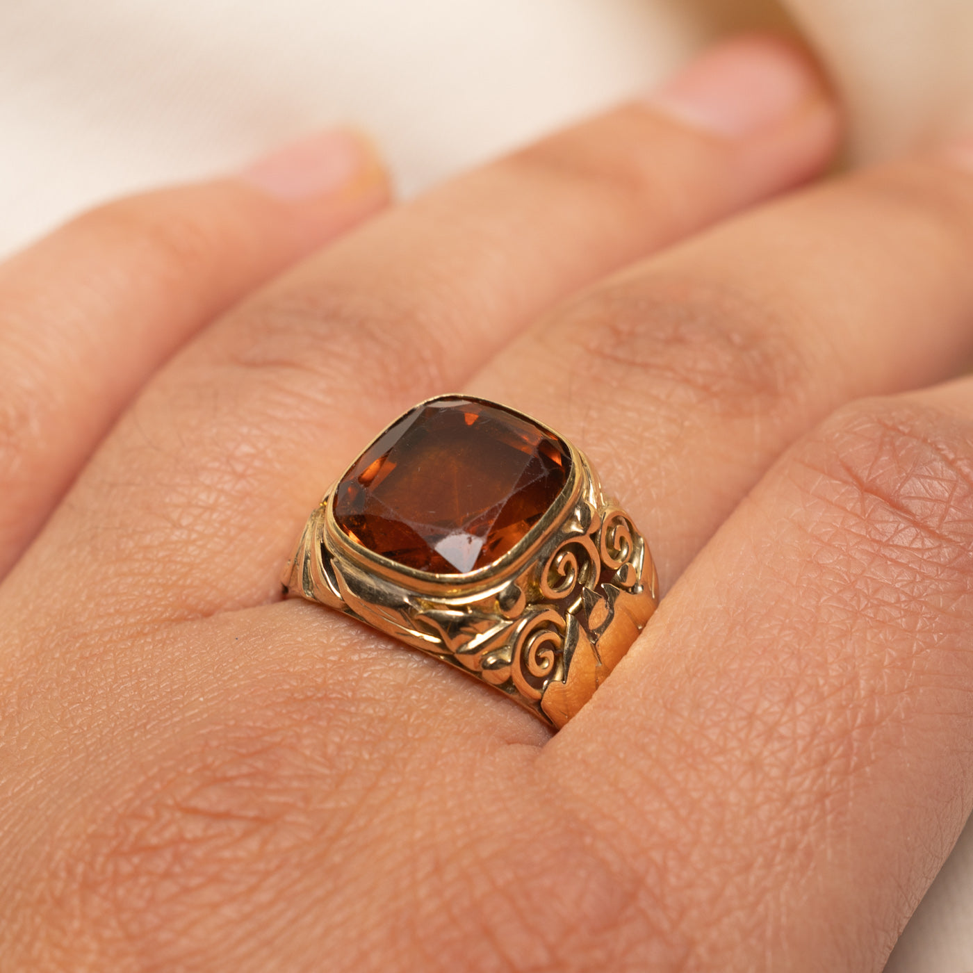 14k Citrine Cocktail Ring | 6.50ct | SZ 6.75