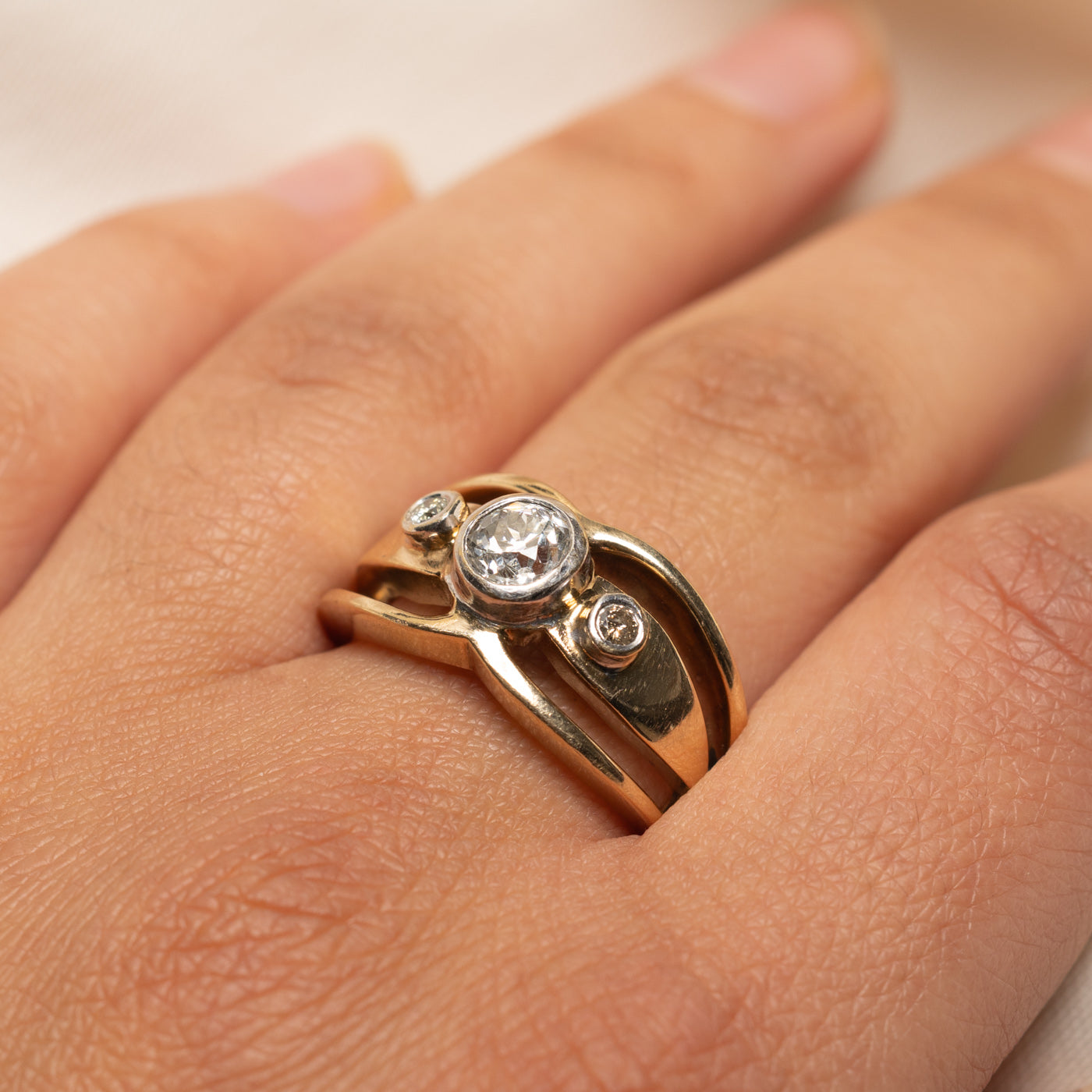 Old Mine Cut Bezel Set Diamond Ring | 0.98ctw | SZ 9.75