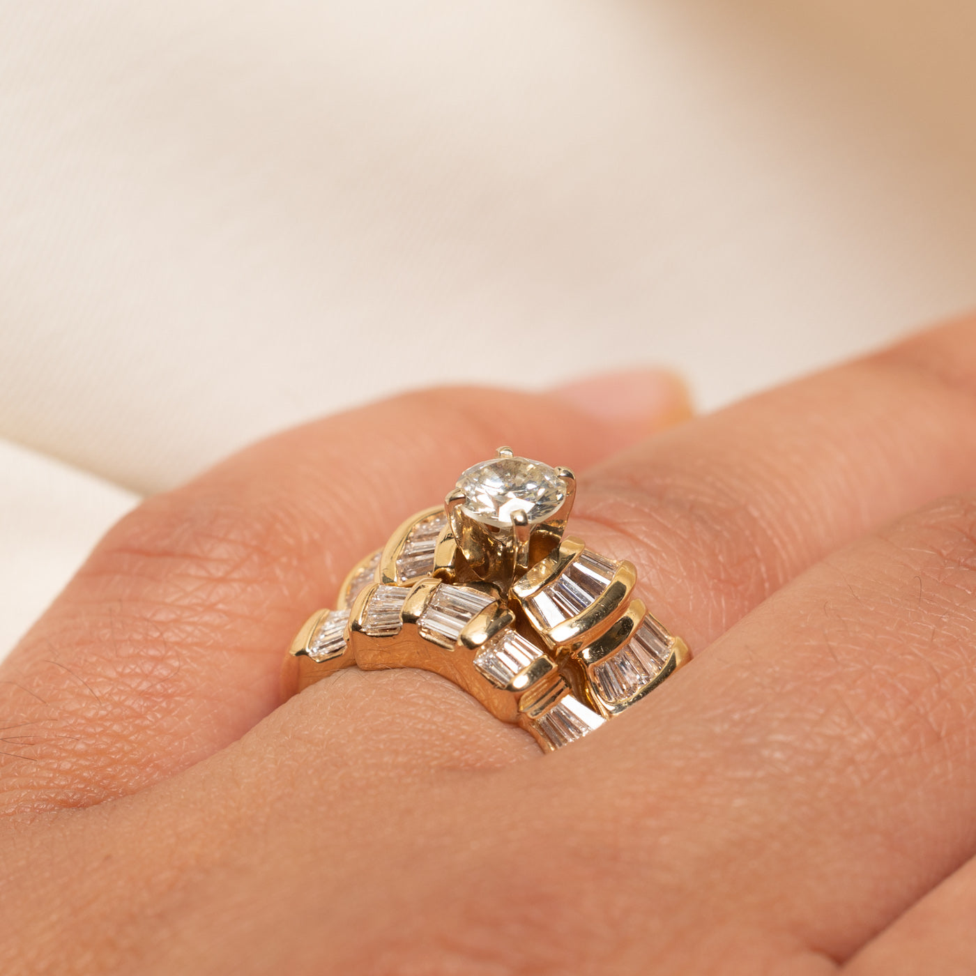 14k Diamond Wedding Ring Set | 1.52ctw | SZ 6.75