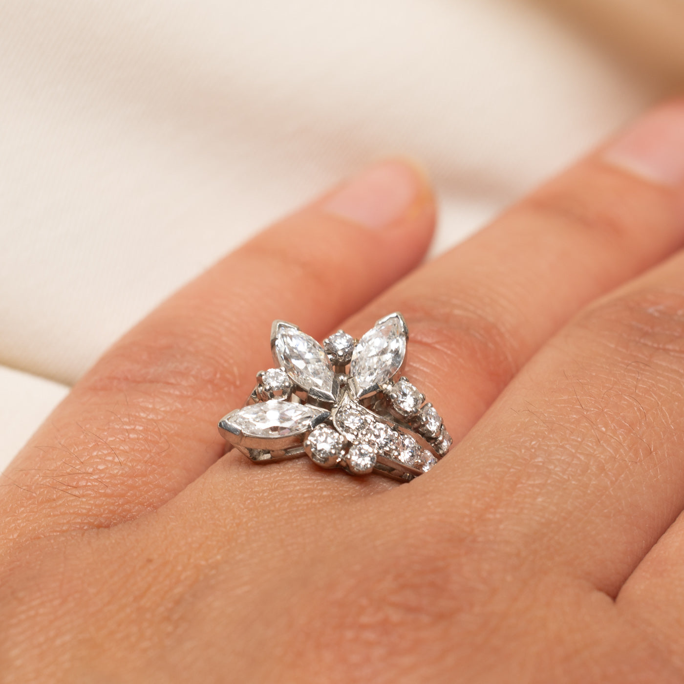 'Birks' Marquise Diamond Cocktail Ring | 1.78ctw | SZ 6