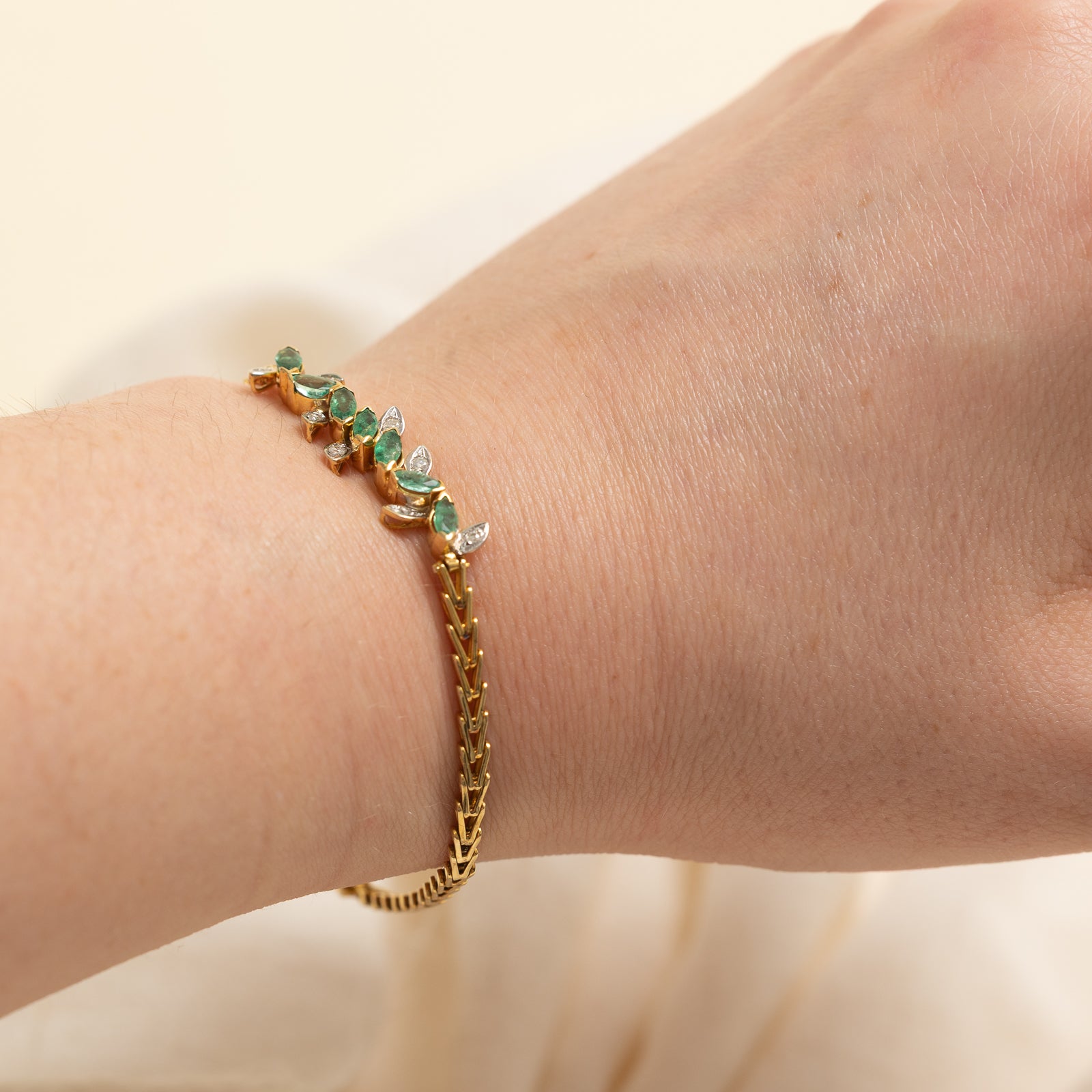 Emerald & Diamond Gemstone Bracelet | 0.57ctw, 0.11ctw | 6.5"