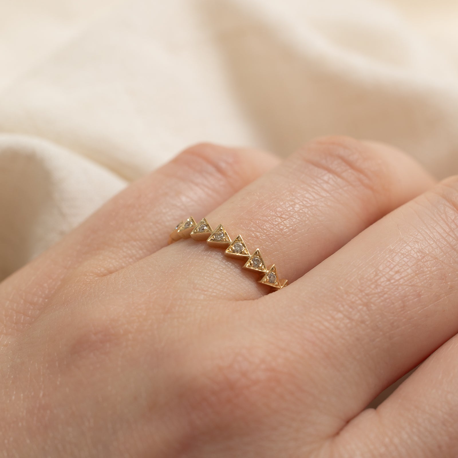 'EF Collection' Triangle White Diamond Eternity Ring| 2.27ctw | SZ 7