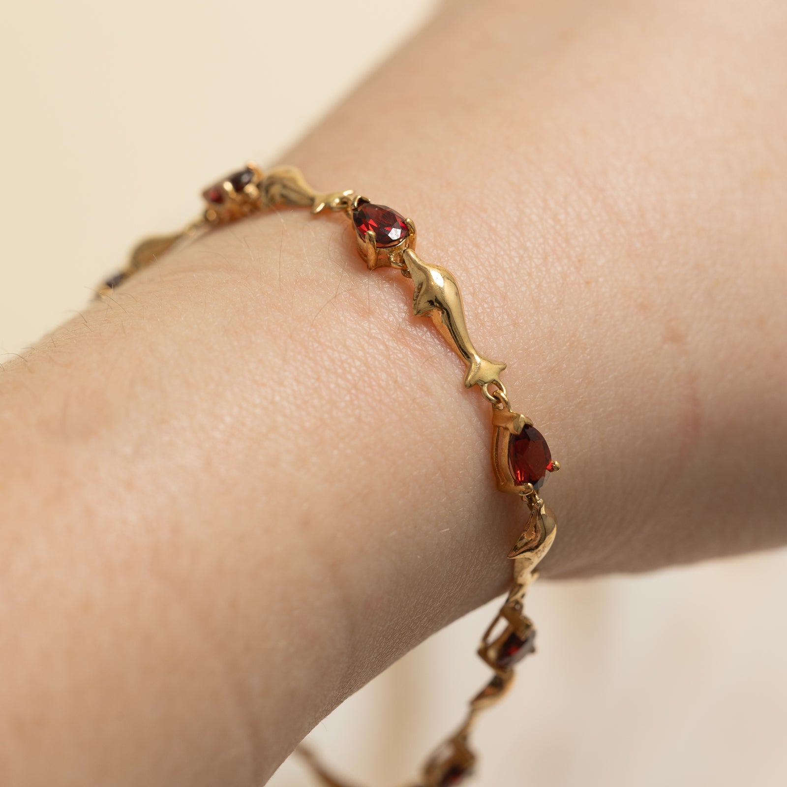 Pear Cut Garnet Bracelet | 3.50ctw | 7"