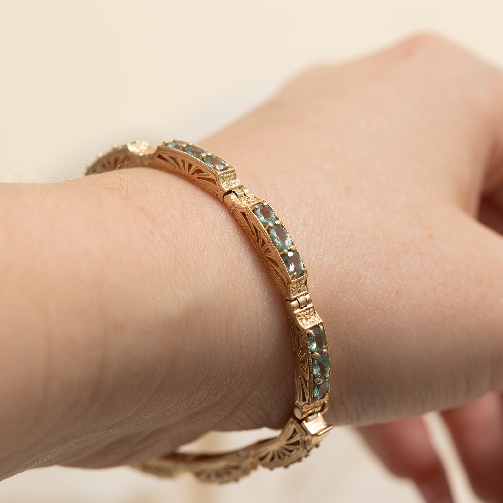 Synthetic Chrysoberyl Eternity Bracelet | 4.50ctw | 7"