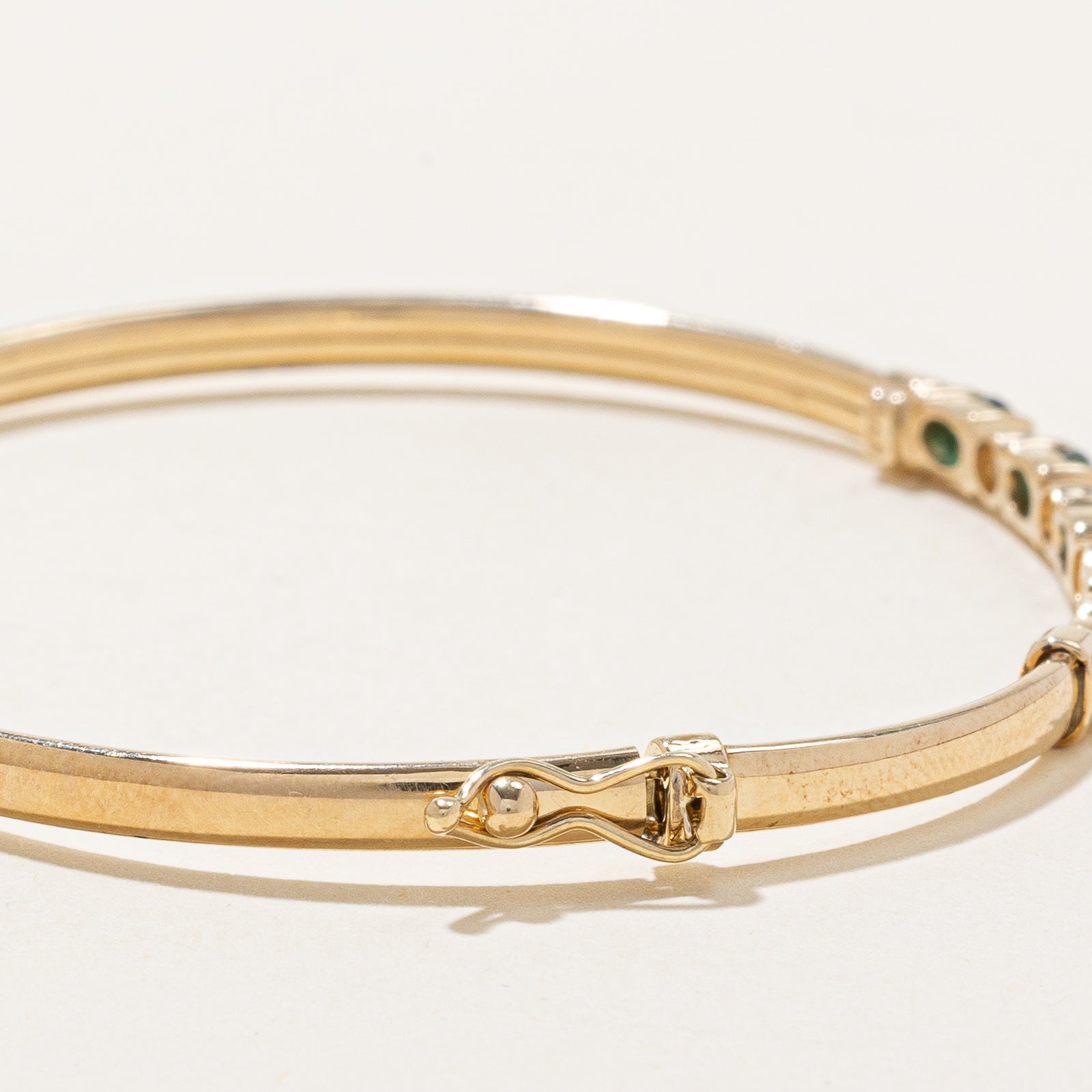Emerald & Diamond Bangle | 1.00ctw, 0.015ctw | 7"