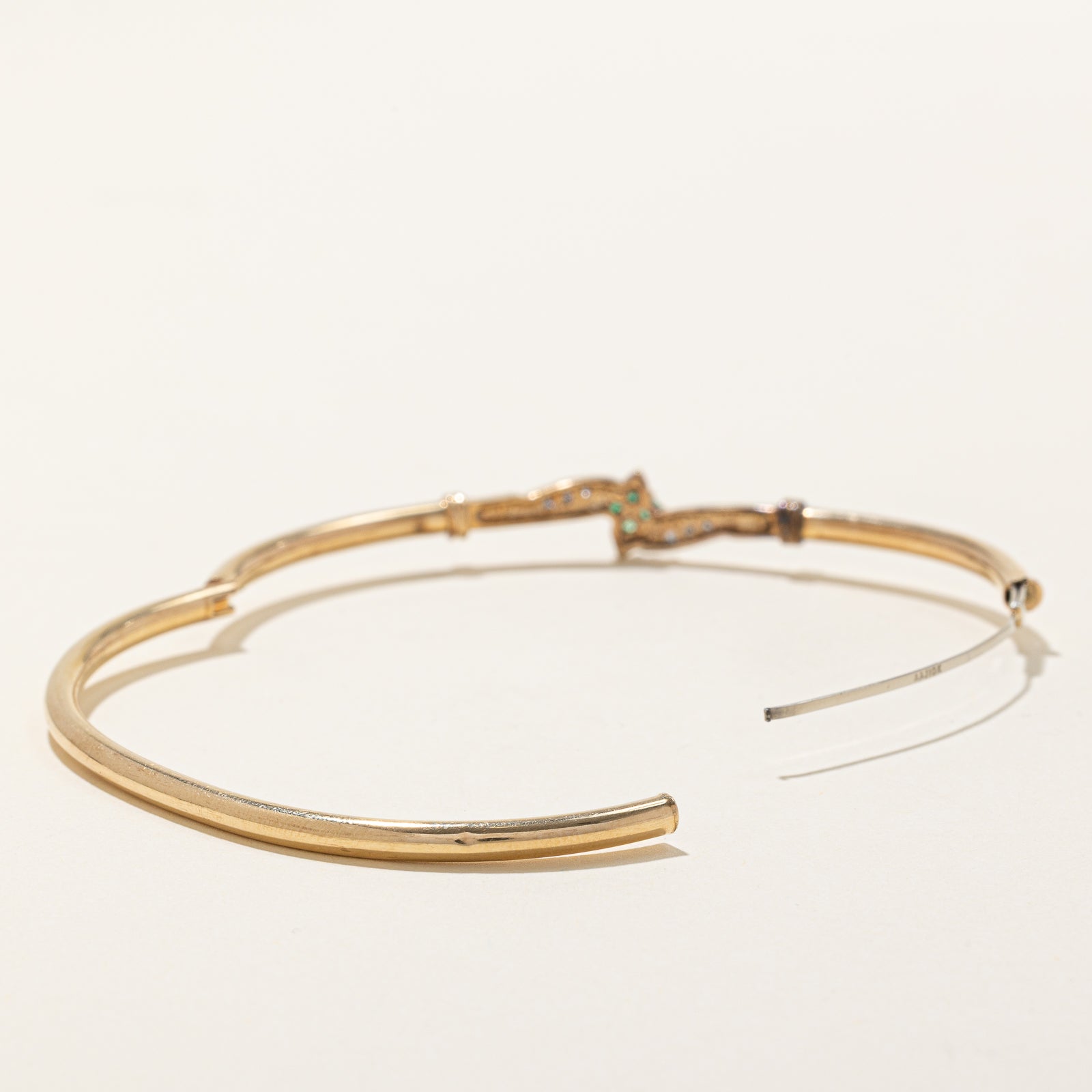 Emerald & Diamond Bangle | 0.08ctw, 0.03ctw | 7"