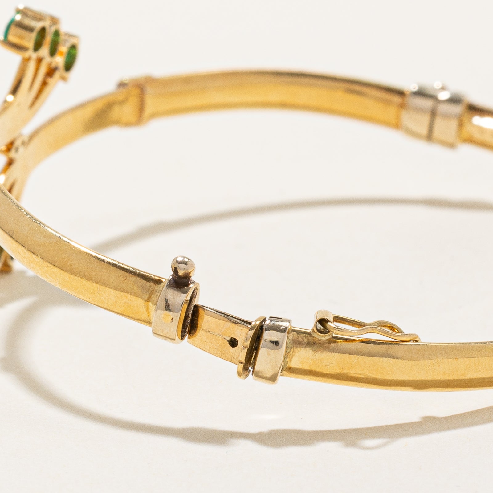 Italian Emerald & Diamond Bypass Bracelet | 0.60ctw, 0.02ctw | 7"