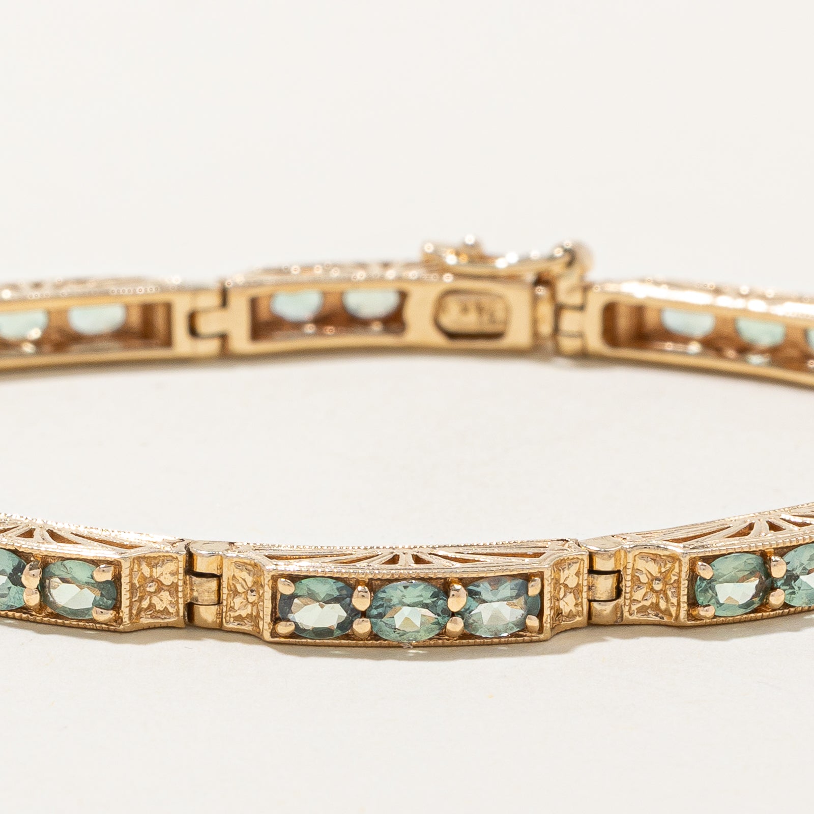 Synthetic Chrysoberyl Eternity Bracelet | 4.50ctw | 7"