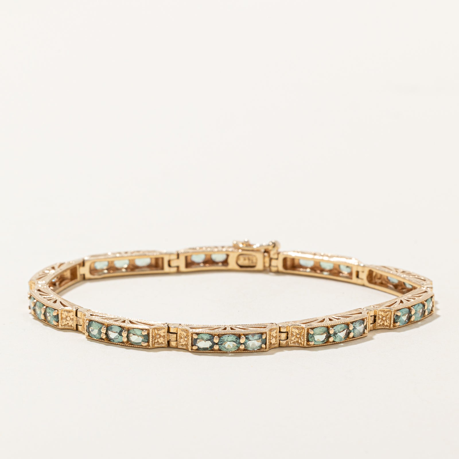 Synthetic Chrysoberyl Eternity Bracelet | 4.50ctw | 7"