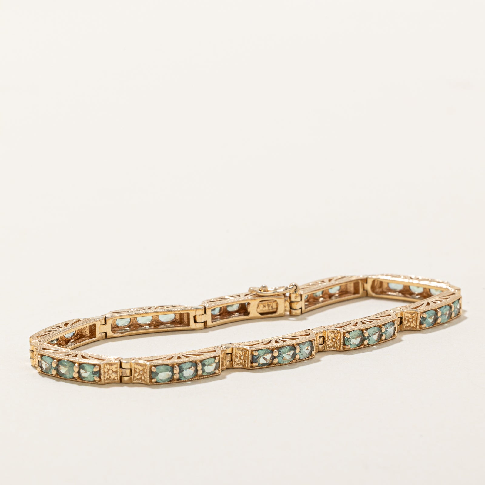 Synthetic Chrysoberyl Eternity Bracelet | 4.50ctw | 7"