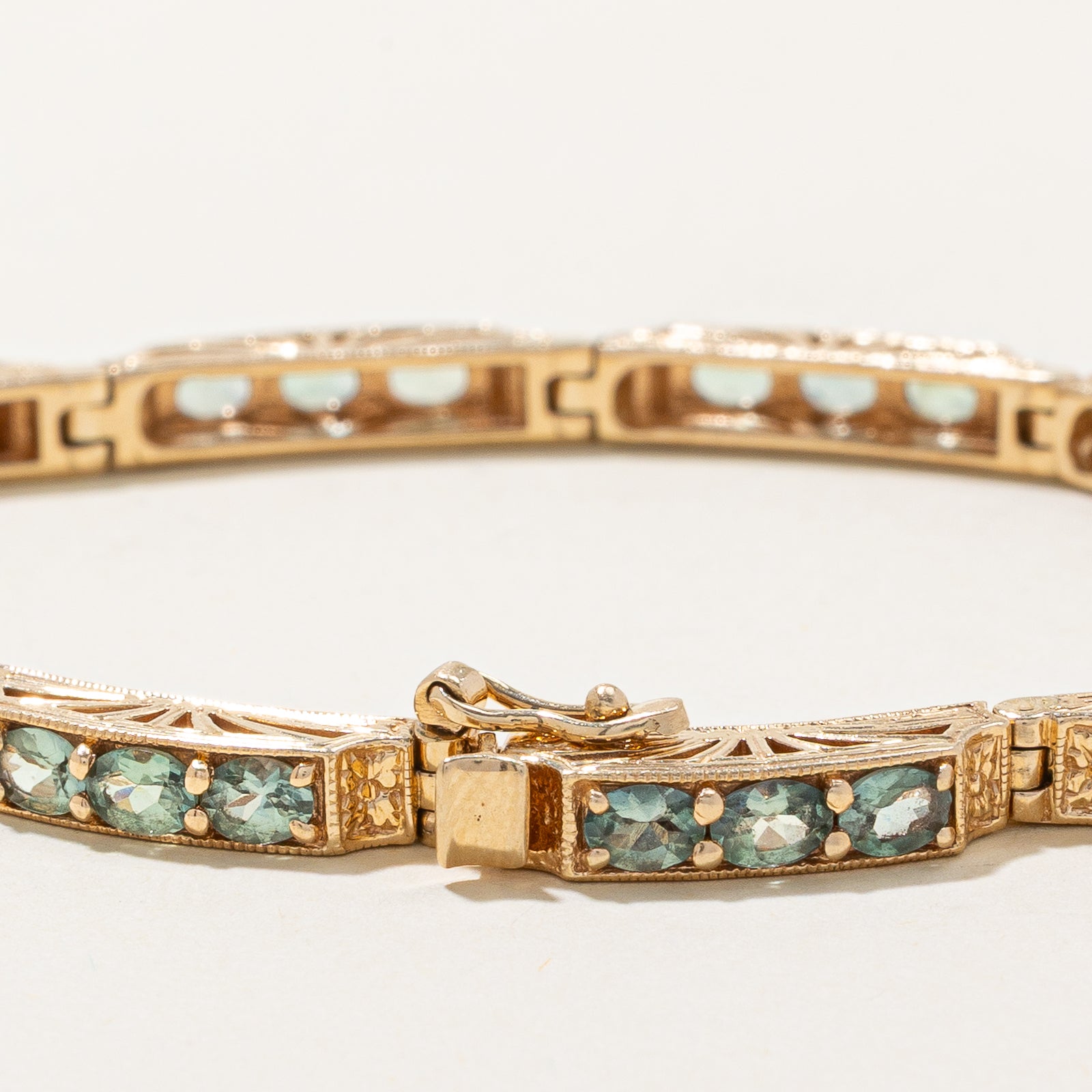 Synthetic Chrysoberyl Eternity Bracelet | 4.50ctw | 7"