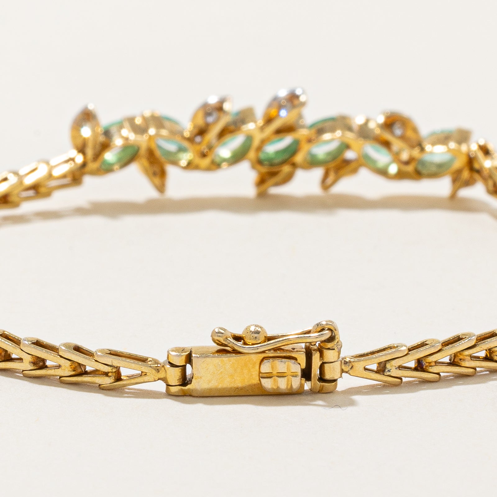 Emerald & Diamond Gemstone Bracelet | 0.57ctw, 0.11ctw | 6.5"