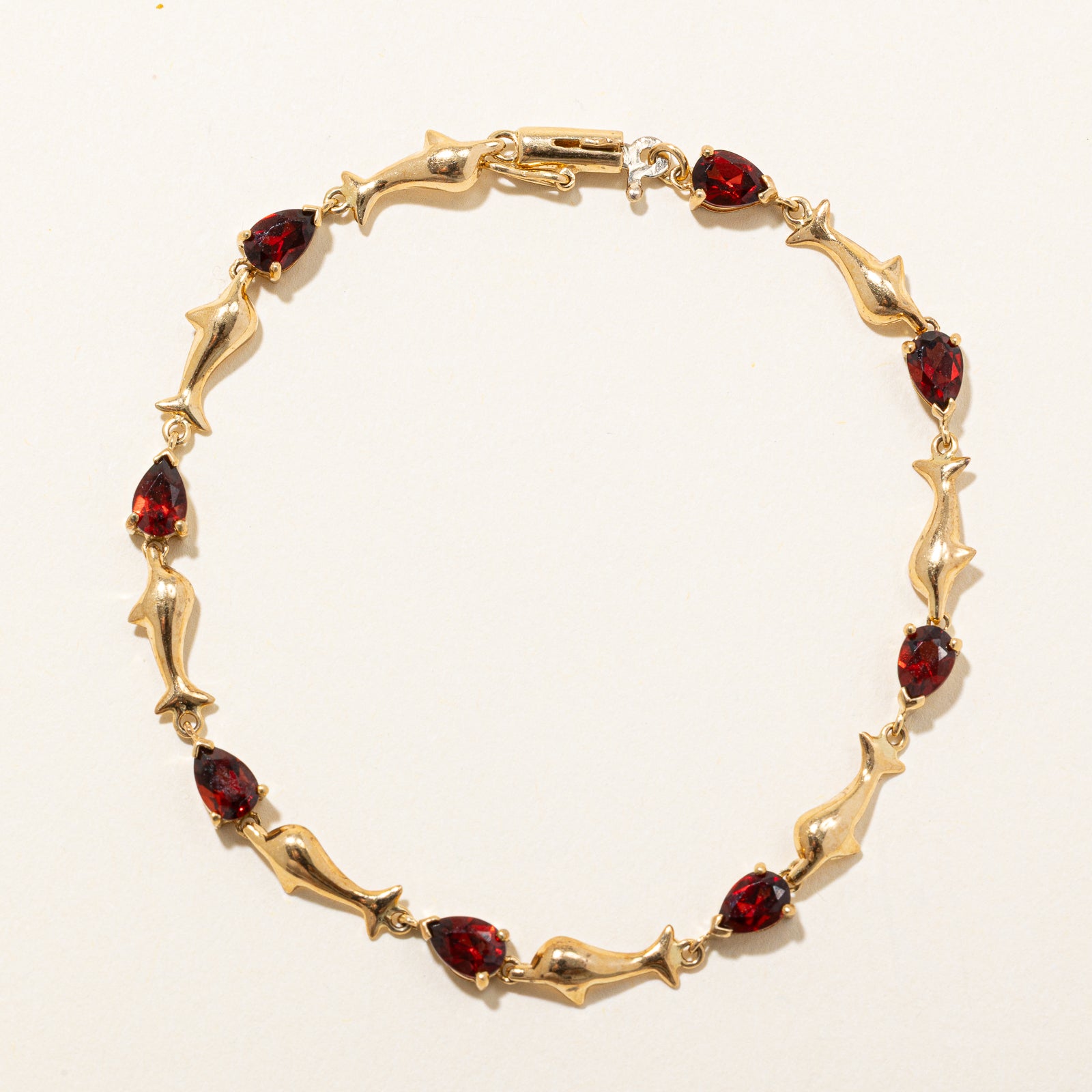 Pear Cut Garnet Bracelet | 3.50ctw | 7"