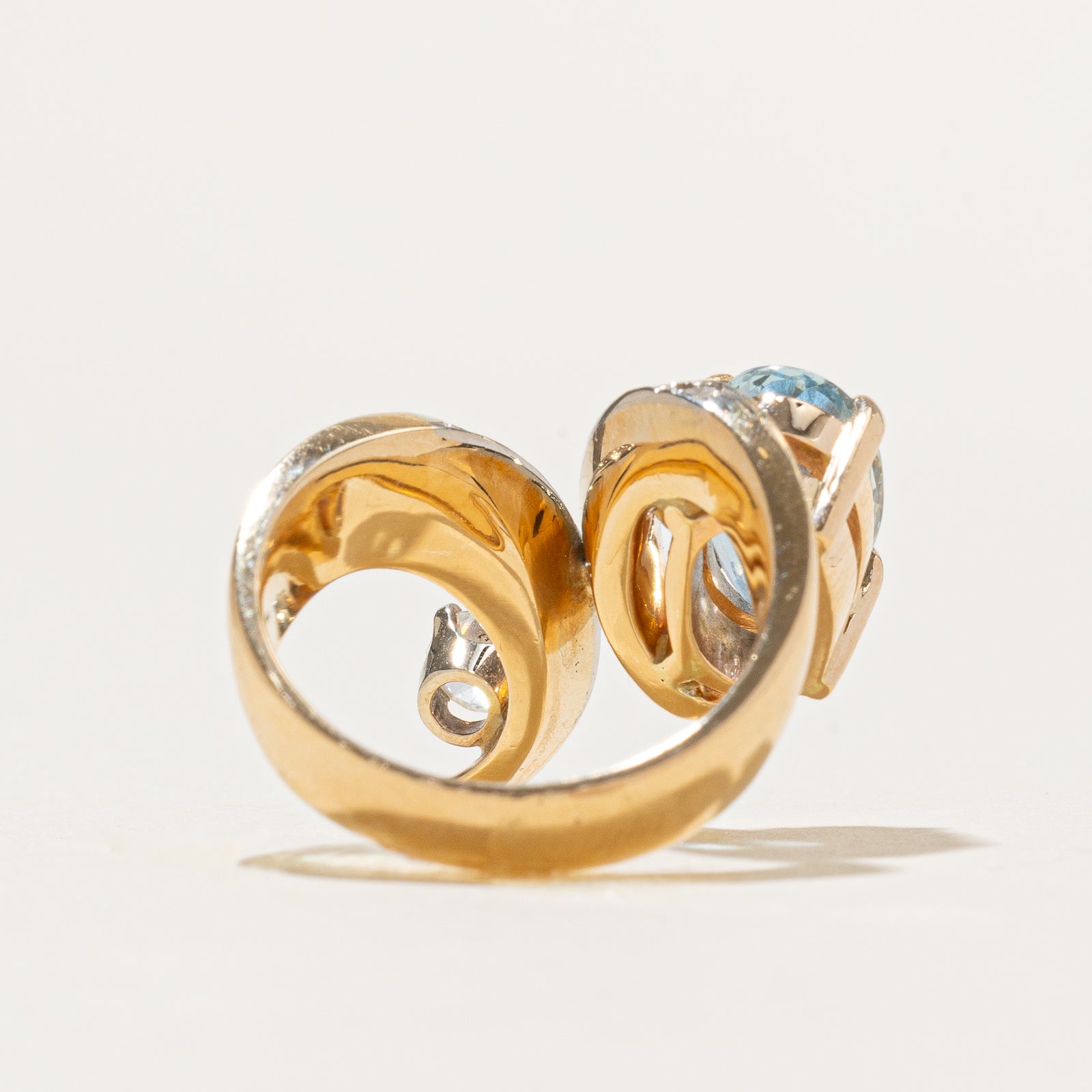 Aquamarine & Diamond Cocktail Ring | 2.00ct, 0.41ctw | SZ 6