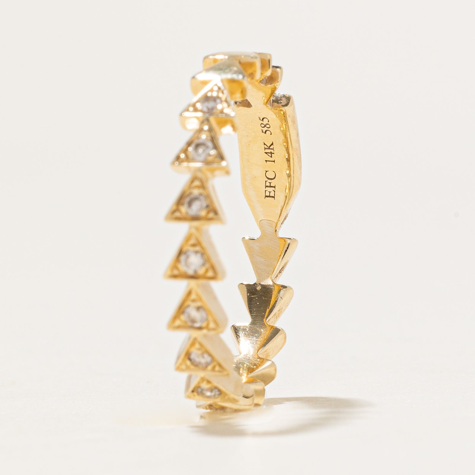 'EF Collection' Triangle White Diamond Eternity Ring| 2.27ctw | SZ 7