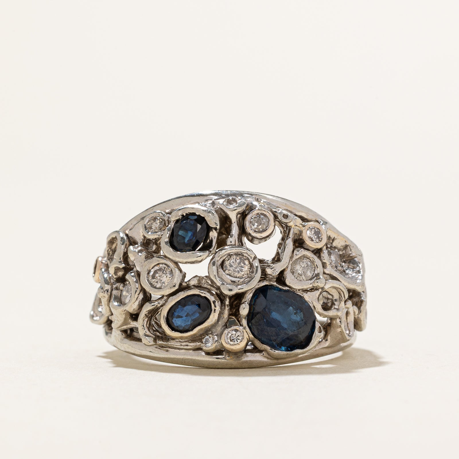 Sapphire & Diamond Cocktail Ring | 1.60ctw, 0.31ctw | SZ 9.75