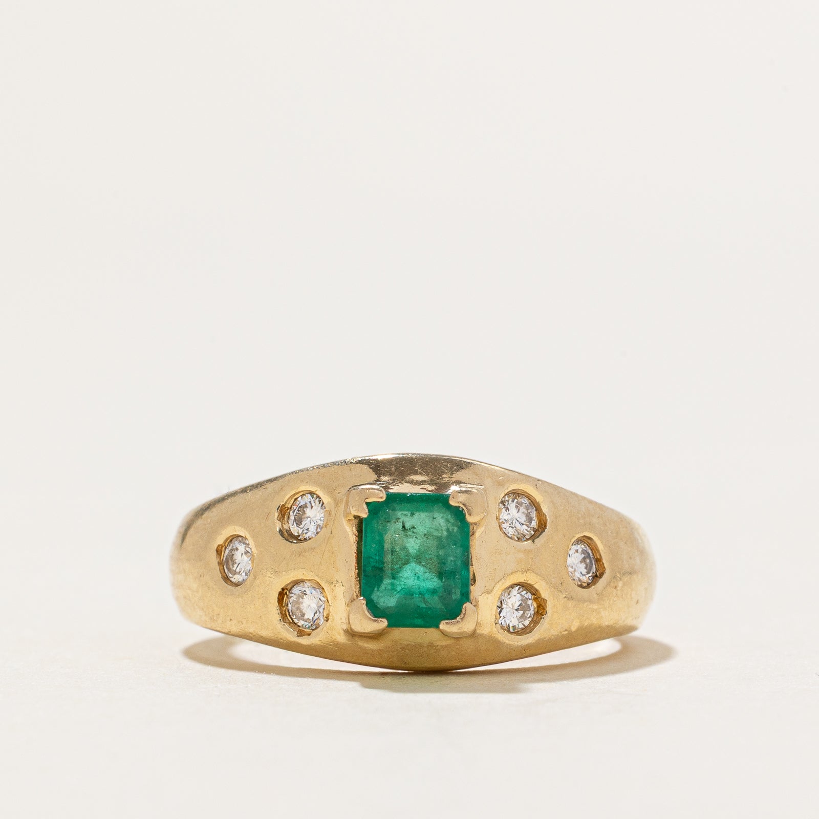 Emerald & Diamond Ring | 0.50ct, 0.15ctw | SZ 6