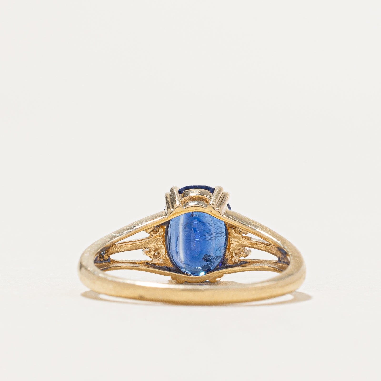 Birmingham Hallmarked Sapphire & Diamond Ring | 1.80ct, 0.01ctw | SZ 7