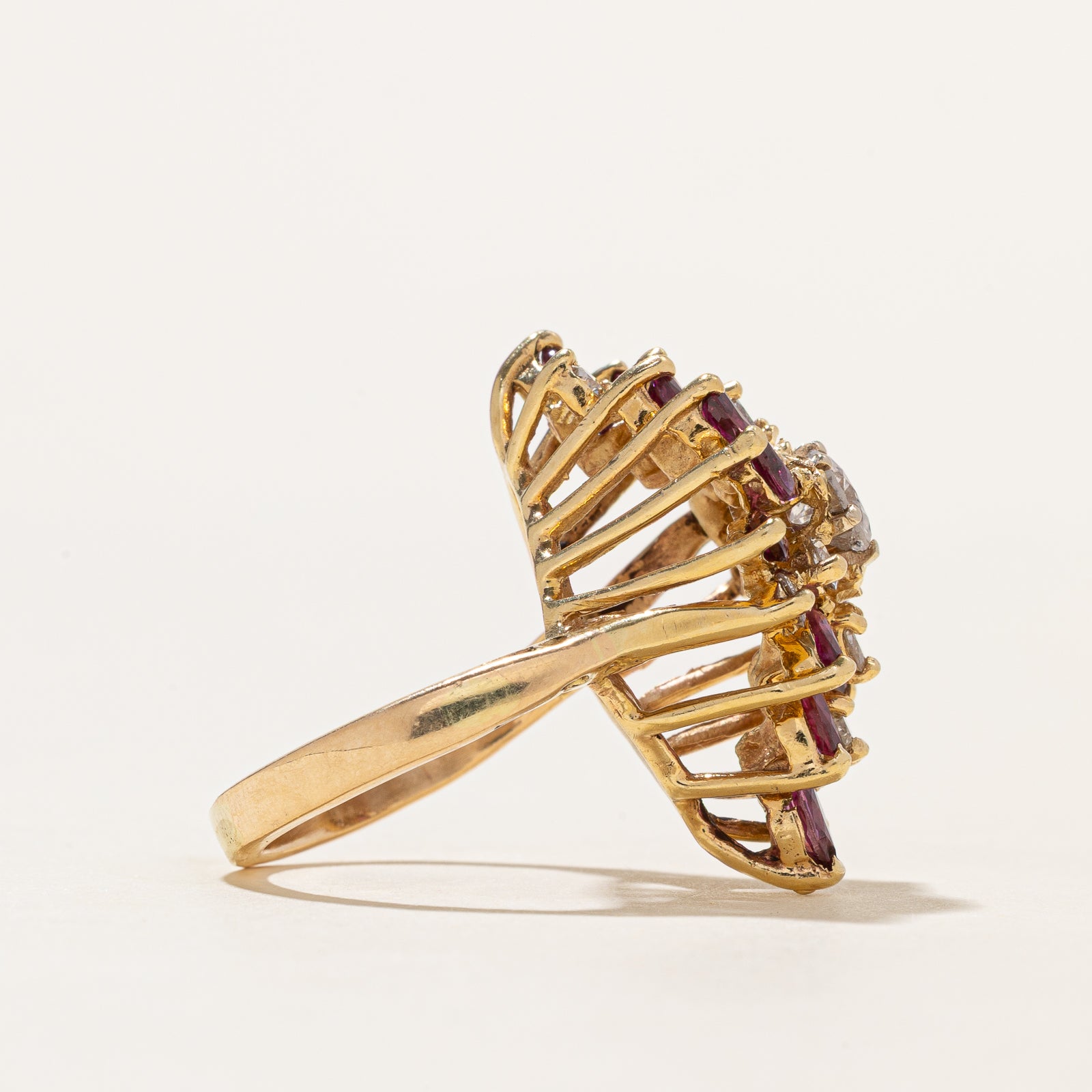 Ruby & Diamond Cocktail Ring | 2.10ctw, 1.02ctw | SZ 6