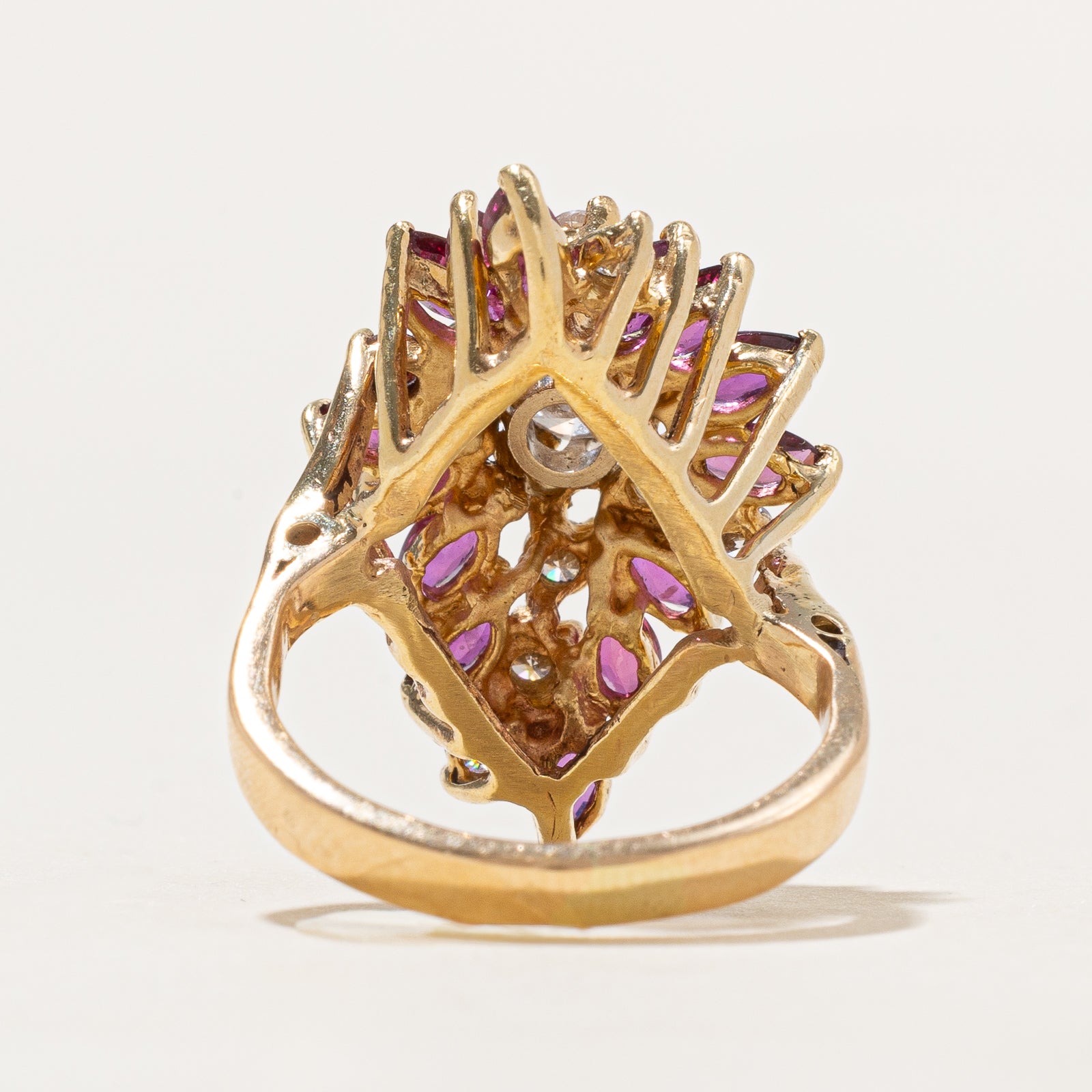 Ruby & Diamond Cocktail Ring | 2.10ctw, 1.02ctw | SZ 6