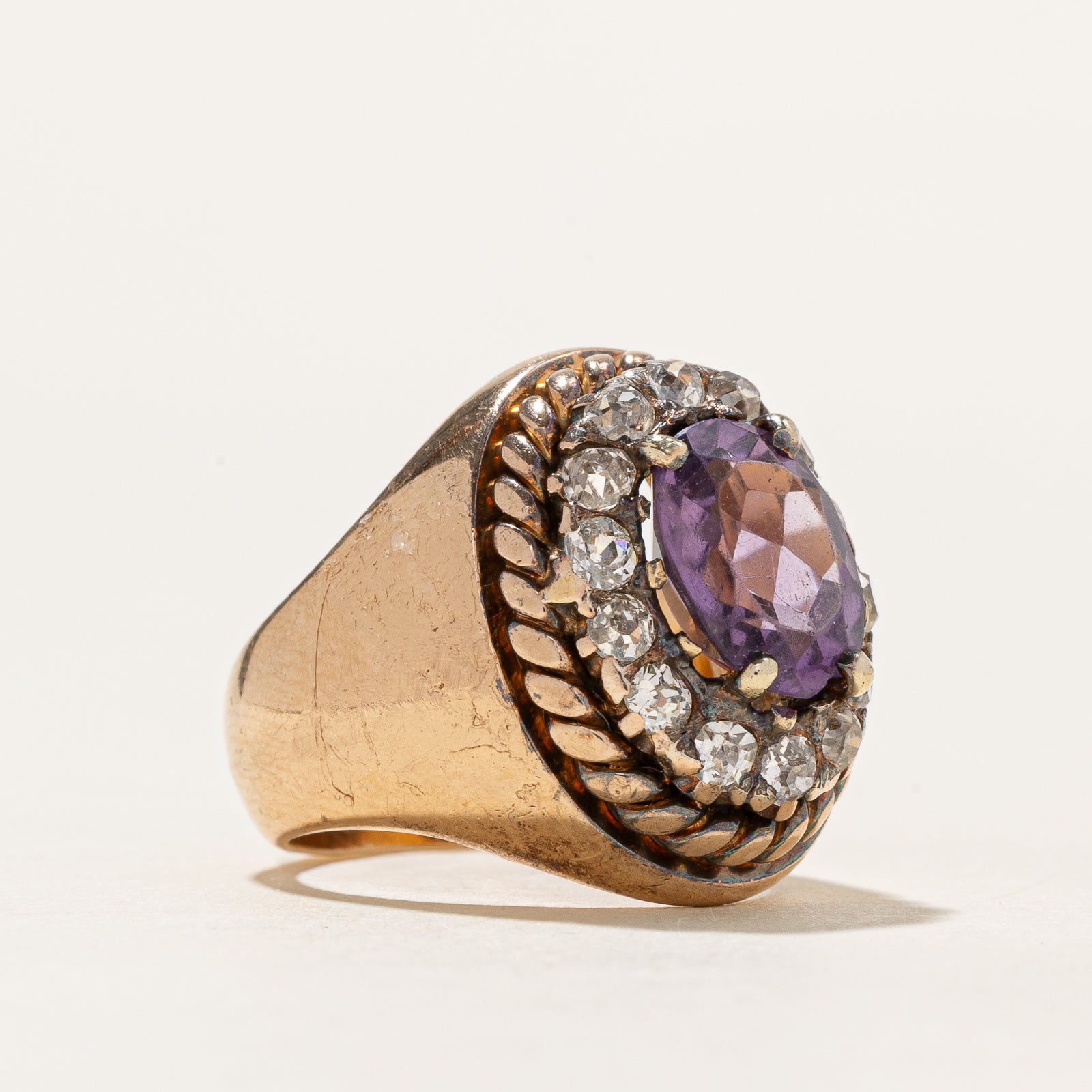 Amethyst & Diamond Cocktail Ring | 1.82ct, 0.77ctw | SZ 4.25