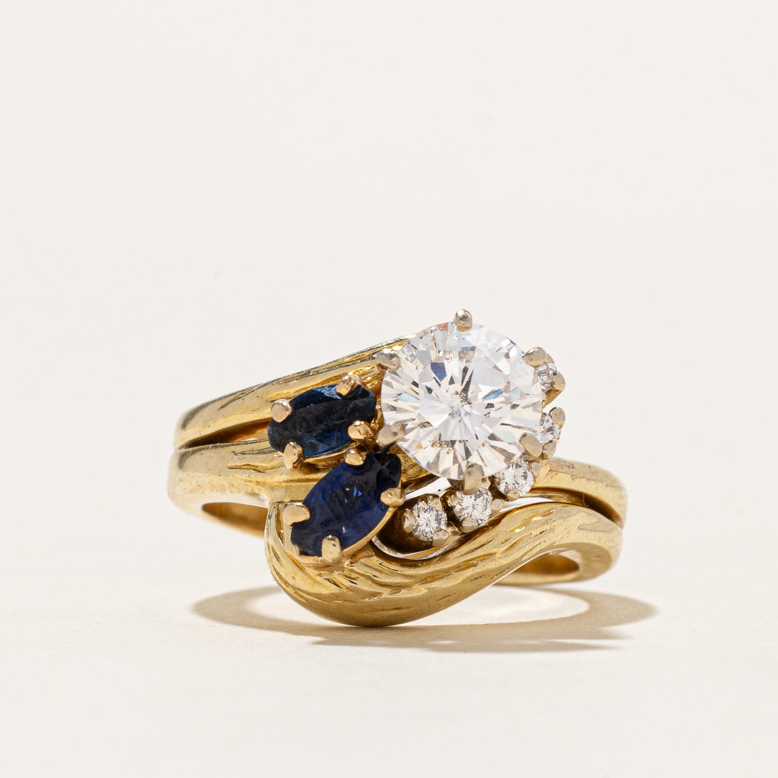 Diamond & Sapphire Engagement Ring | 1.16ctw, 0.34ctw | SZ 6