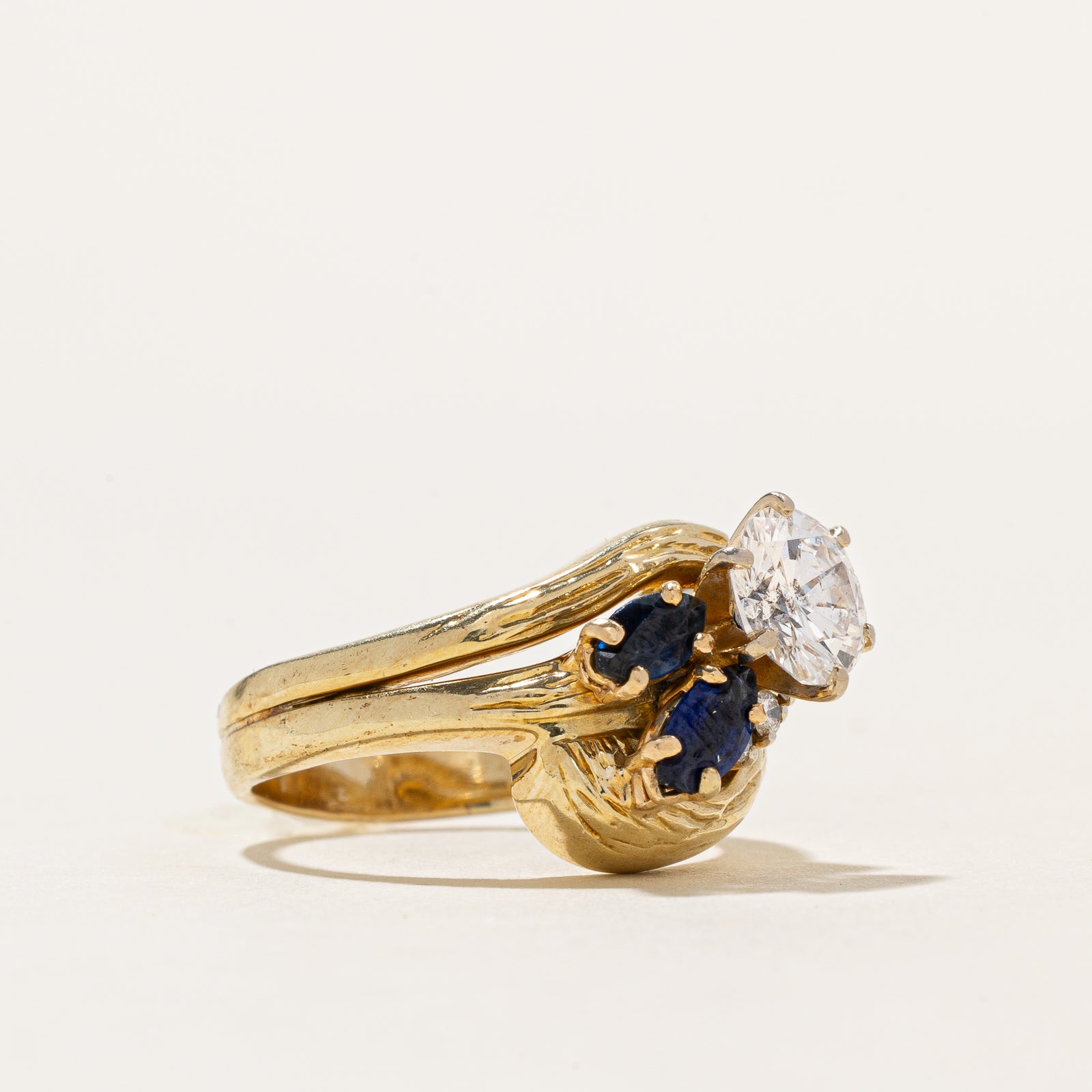 Diamond & Sapphire Engagement Ring | 1.16ctw, 0.34ctw | SZ 6
