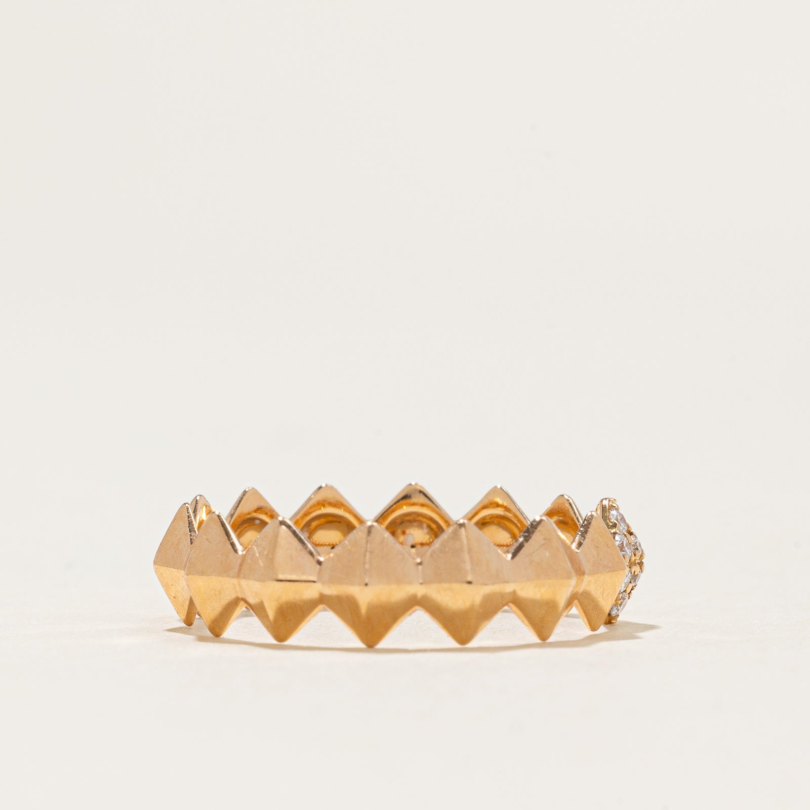 'Birks' Iconic Stackable Diamond Rock & Pearl Ring | 0.07ctw | SZ 6.25