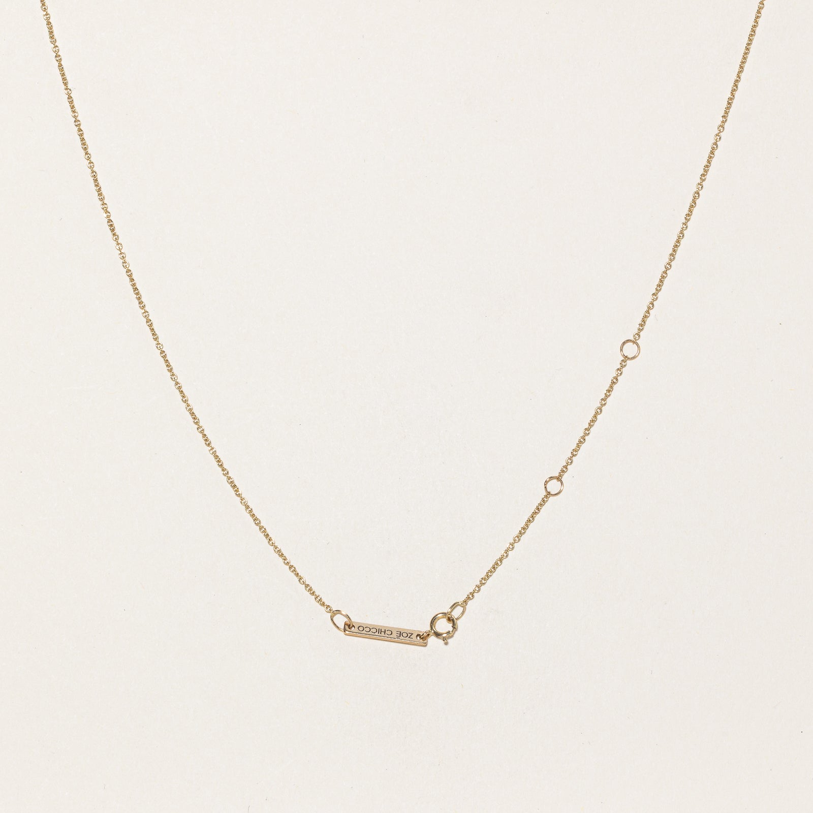 'Zoé Chicco' 14k Gold Offset Floating Diamond Chain Necklace | 0.02ct | 18"